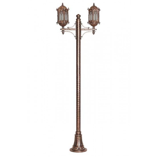 Modi Bahçe Aydınlatma BDR-68051-2BKR-OP Kahverengi Boyalı Dış Mekan Aydınlatma E27 Aluminyum Döküm Dip Polikarbon Cam 80x23cm