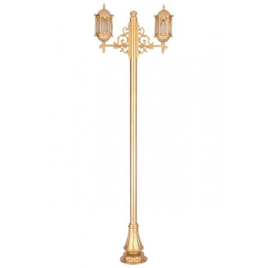 Modi Bahçe Aydınlatma BDR-68051-2BSA-M1-OP Sarı Boyalı Dış Mekan Aydınlatma E27 Aluminyum Döküm Dip Polikarbon Cam 75cm