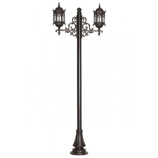 Modi Bahçe Aydınlatma BDR-68051-2BSY-M1 Siyah Boyalı Dış Mekan Aydınlatma E27 Aluminyum Döküm Dip Polikarbon Cam 80x30cm