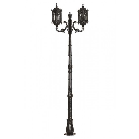 Modi Bahçe Aydınlatma BDR-68051-2BSY-M2 Siyah Boyalı Dış Mekan Aydınlatma E27 Aluminyum Döküm Dip Polikarbon Cam 75cm