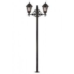 Modi Bahçe Aydınlatma BDR-68052-2BSY-M3 Siyah Boyalı Dış Mekan Aydınlatma E27 Aluminyum Döküm Dip Polikarbon Cam 90x25cm