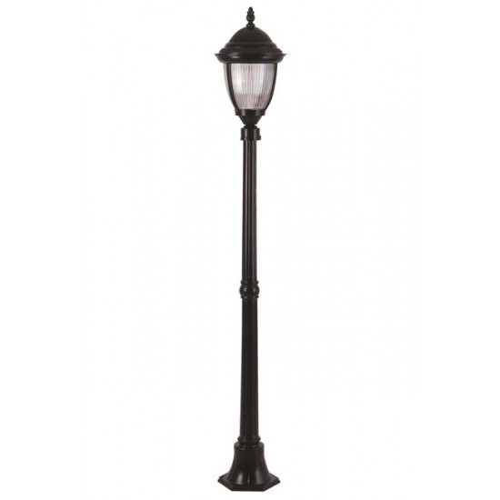 Modi Bahçe Aydınlatma BDR-68053-1BSY Siyah Boyalı Dış Mekan Aydınlatma E27 Aluminyum Döküm Dip Polikarbon Cam 25cm