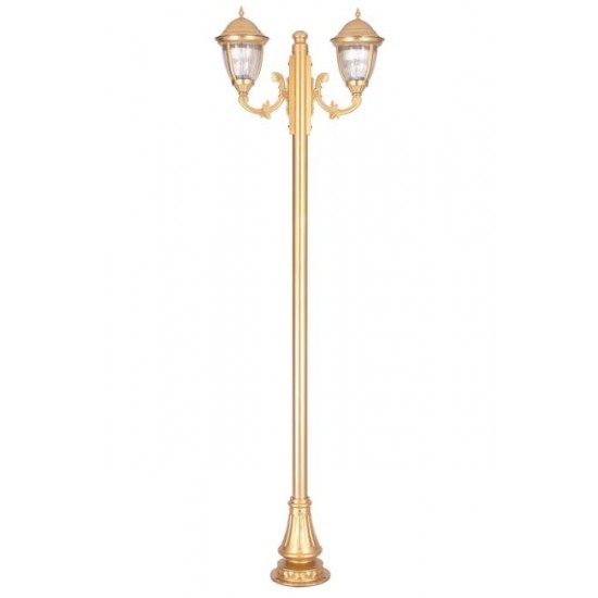 Modi Bahçe Aydınlatma BDR-68053-2BSA-M1 Sarı Boyalı Dış Mekan Aydınlatma E27 Aluminyum Döküm Dip Polikarbon Cam 75cm
