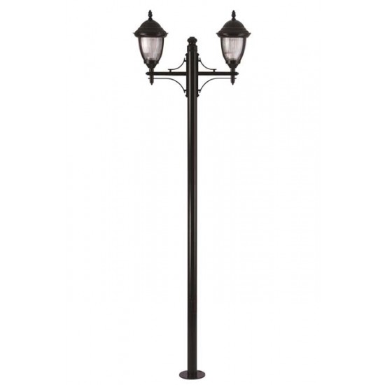 Modi Bahçe Aydınlatma BDR-68053-2BSY-M2 Siyah Boyalı Dış Mekan Aydınlatma E27 Aluminyum Döküm Dip Polikarbon Cam 80x25cm