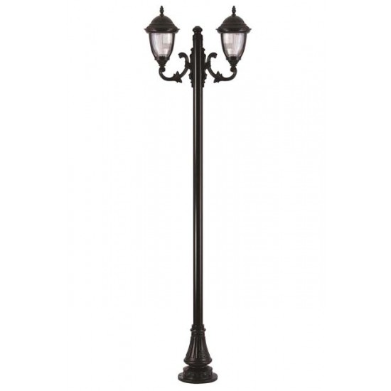 Modi Bahçe Aydınlatma BDR-68053-2BSY-M3 Siyah Boyalı Dış Mekan Aydınlatma E27 Aluminyum Döküm Dip Polikarbon Cam 75x25cm