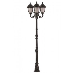 Modi Bahçe Aydınlatma BDR-68053-3BSY Siyah Boyalı Dış Mekan Aydınlatma E27 Aluminyum Döküm Dip Polikarbon Cam 75cm