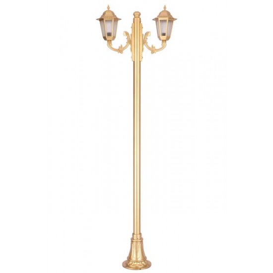 Modi Bahçe Aydınlatma BDR-68054-2BSA-M1-OP Sarı Boyalı Dış Mekan Aydınlatma E27 Aluminyum Döküm Dip Polikarbon Cam 75cm