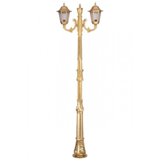 Modi Bahçe Aydınlatma BDR-68054-2BSA-M2-OP Sarı Boyalı Dış Mekan Aydınlatma E27 Aluminyum Döküm Dip Polikarbon Cam 75cm