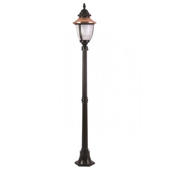 Modi Bahçe Aydınlatma BDR-68055-1BSY Kahverengi/Siyah Boyalı Dış Mekan Aydınlatma E27 Aluminyum Döküm Dip Polikarbon Cam 25cm