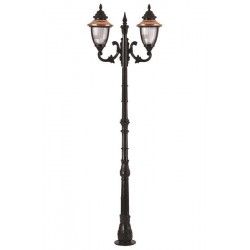 Modi Bahçe Aydınlatma BDR-68055-2BSY-M1 Kahverengi/Siyah Boyalı Dış Mekan Aydınlatma E27 Aluminyum Döküm Dip Polikarbon Cam 90cm