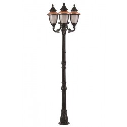 Modi Bahçe Aydınlatma BDR-68055-3BSY-OP Kahverengi/Siyah Boyalı Dış Mekan Aydınlatma E27 Aluminyum Döküm Dip Polikarbon Cam 90cm