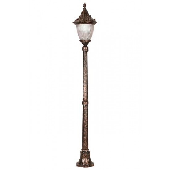 Modi Bahçe Aydınlatma BDR-68056-1BKR Kahverengi Boyalı Dış Mekan Aydınlatma E27 Aluminyum Döküm Dip Polikarbon Cam 27cm
