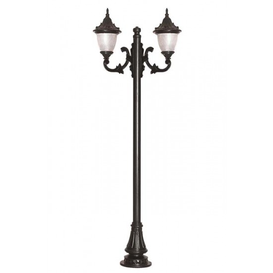 Modi Bahçe Aydınlatma BDR-68056-2BSY-M1 Siyah Boyalı Dış Mekan Aydınlatma E27 Aluminyum Döküm Dip Polikarbon Cam 80x27cm
