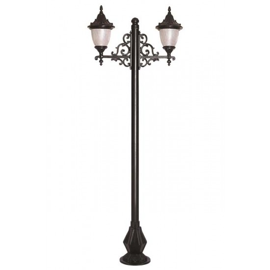 Modi Bahçe Aydınlatma BDR-68056-2BSY-M2 Siyah Boyalı Dış Mekan Aydınlatma E27 Aluminyum Döküm Dip Polikarbon Cam 90x30cm