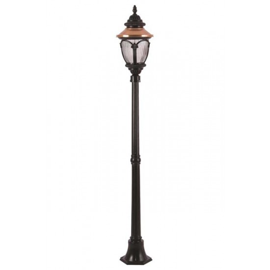 Modi Bahçe Aydınlatma BDR-68057-1BSY Kahverengi/Siyah Boyalı Dış Mekan Aydınlatma E27 Aluminyum Döküm Dip Polikarbon Cam 25cm