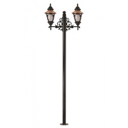 Modi Bahçe Aydınlatma BDR-68057-2BSY-M2-OP Kahverengi/Siyah Boyalı Dış Mekan Aydınlatma E27 Aluminyum Döküm Dip Polikarbon Cam 90cm