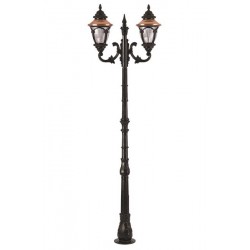 Modi Bahçe Aydınlatma BDR-68057-2BSY-M3 Kahverengi/Siyah Boyalı Dış Mekan Aydınlatma E27 Aluminyum Döküm Dip Polikarbon Cam 80cm