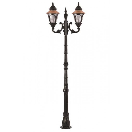 Modi Bahçe Aydınlatma BDR-68057-2BSY-M3 Kahverengi/Siyah Boyalı Dış Mekan Aydınlatma E27 Aluminyum Döküm Dip Polikarbon Cam 80cm