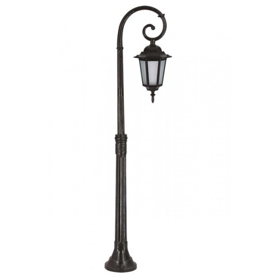 Modi Bahçe Aydınlatma BDR-68061-1BSY-OP Siyah Boyalı Dış Mekan Aydınlatma E27 Aluminyum Cam 30cm