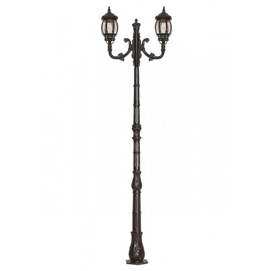 Modi Bahçe Aydınlatma BDR-68063-2BSY-M1 Siyah Boyalı Dış Mekan Aydınlatma E27 Aluminyum Döküm Dip Polikarbon Cam 85cm