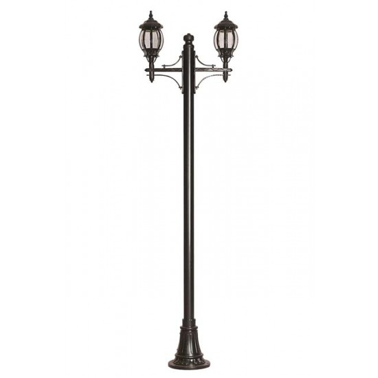 Modi Bahçe Aydınlatma BDR-68063-2BSY-M2 Siyah Boyalı Dış Mekan Aydınlatma E27 Aluminyum Döküm Dip Polikarbon Cam 90x25cm