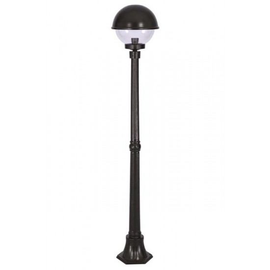 Modi Bahçe Aydınlatma BDR-68064-1BSY Siyah Boyalı Dış Mekan Aydınlatma E27 Aluminyum Polikarbon Cam 30cm