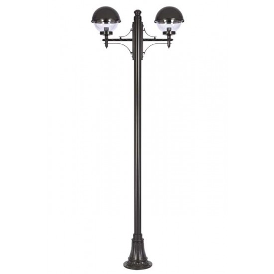Modi Bahçe Aydınlatma BDR-68064-2BSY-M1 Siyah Boyalı Dış Mekan Aydınlatma E27 Aluminyum Döküm Dip Polikarbon Cam 80cm