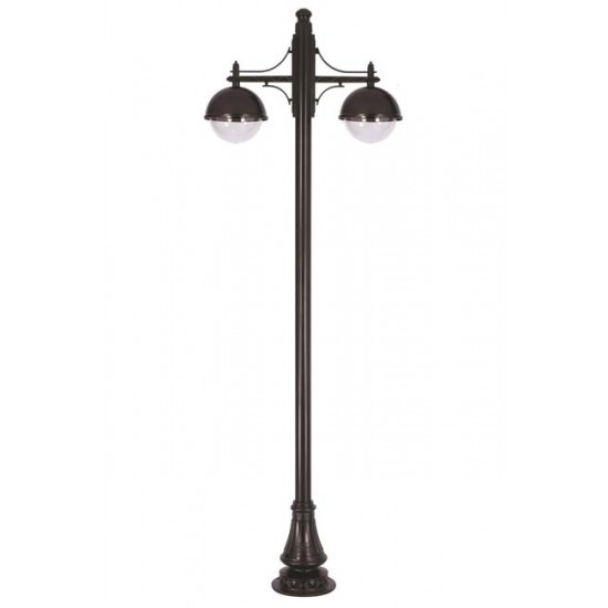 Modi Bahçe Aydınlatma BDR-68064-2BSY-M2-OP Siyah Boyalı Dış Mekan Aydınlatma E27 Aluminyum Döküm Dip Polikarbon Cam 80cm