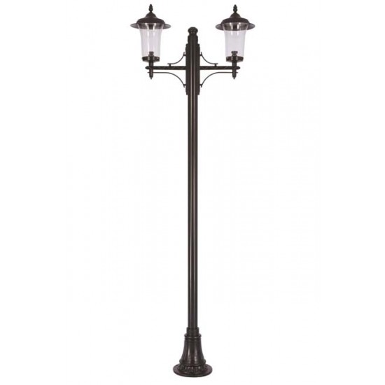 Modi Bahçe Aydınlatma BDR-68082-2BSY-M2 Siyah Boyalı Dış Mekan Aydınlatma E27 Aluminyum Döküm Dip Akrilik Cam 85x30cm