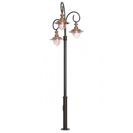 Modi Bahçe Aydınlatma BDR-68083-3BKR-M1 Sarı/Siyah Boyalı Dış Mekan Aydınlatma E27 Aluminyum Döküm Dip Polikarbon/Polietilen 90cm