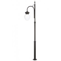 Modi Bahçe Aydınlatma BDR-68086-1BSY-M1-OP Siyah Boyalı Dış Mekan Aydınlatma E27 Aluminyum Döküm Dip Akrilik Cam 50cm