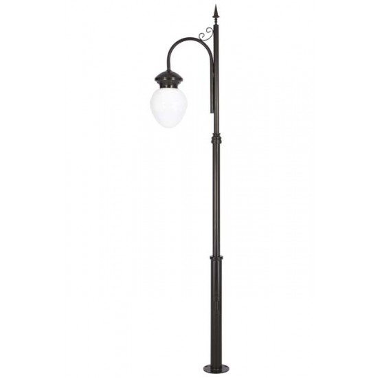 Modi Bahçe Aydınlatma BDR-68086-1BSY-M1-OP Siyah Boyalı Dış Mekan Aydınlatma E27 Aluminyum Döküm Dip Akrilik Cam 50cm