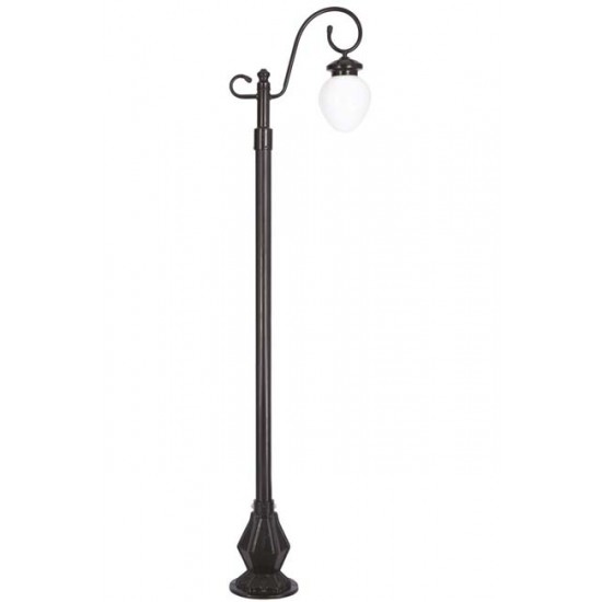 Modi Bahçe Aydınlatma BDR-68086-1BSY-M2-OP Siyah Boyalı Dış Mekan Aydınlatma E27 Aluminyum Döküm Dip Akrilik Cam 55x25cm