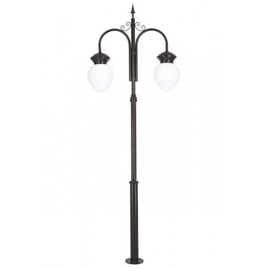 Modi Bahçe Aydınlatma BDR-68086-2BSY-M1-OP Siyah Boyalı Dış Mekan Aydınlatma E27 Aluminyum Döküm Dip Akrilik Cam 90cm