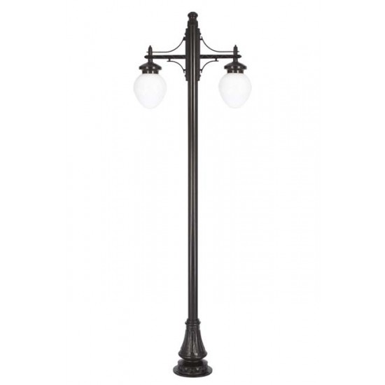 Modi Bahçe Aydınlatma BDR-68086-2BSY-M2-OP Siyah Boyalı Dış Mekan Aydınlatma E27 Aluminyum Döküm Dip Akrilik Cam 85x25cm