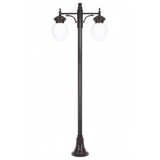 Modi Bahçe Aydınlatma BDR-68086-2BSY-M3-OP Siyah Boyalı Dış Mekan Aydınlatma E27 Aluminyum Döküm Dip Akrilik Cam 85x25cm