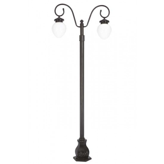 Modi Bahçe Aydınlatma BDR-68086-2BSY-M4-OP Siyah Boyalı Dış Mekan Aydınlatma E27 Aluminyum Döküm Dip Akrilik Cam 105x25cm