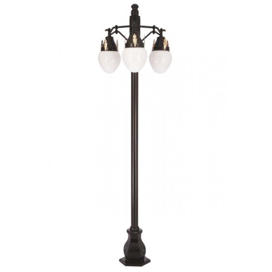 Modi Bahçe Aydınlatma BDR-68087-3BSY-OP Sarı/Siyah Boyalı Dış Mekan Aydınlatma E27 Aluminyum Döküm Dip Akrilik Cam 85cm