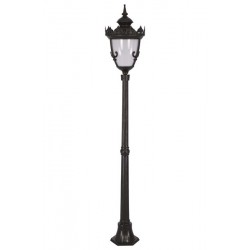 Modi Bahçe Aydınlatma BDR-68089-1BSY-OP Siyah Boyalı Dış Mekan Aydınlatma E27 Aluminyum Döküm Dip Polikarbon Cam 32cm