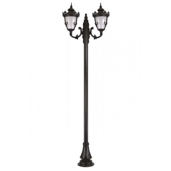 Modi Bahçe Aydınlatma BDR-68089-2BSY-OP Siyah Boyalı Dış Mekan Aydınlatma E27 Aluminyum Döküm Dip Polikarbon Cam 85cm