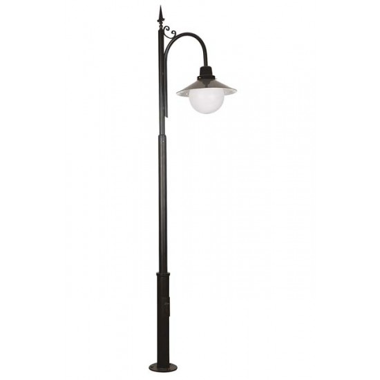 Modi Bahçe Aydınlatma BDR-68090-1BSY-OP Siyah Boyalı Dış Mekan Aydınlatma E27 Aluminyum Döküm Dip Polikarbon/Polietilen 60cm
