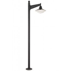Modi Bahçe Aydınlatma BDR-68091-1BSY-OP Siyah Boyalı Dış Mekan Aydınlatma E27 Aluminyum Çelik Sac Polikarbon Cam 60cm