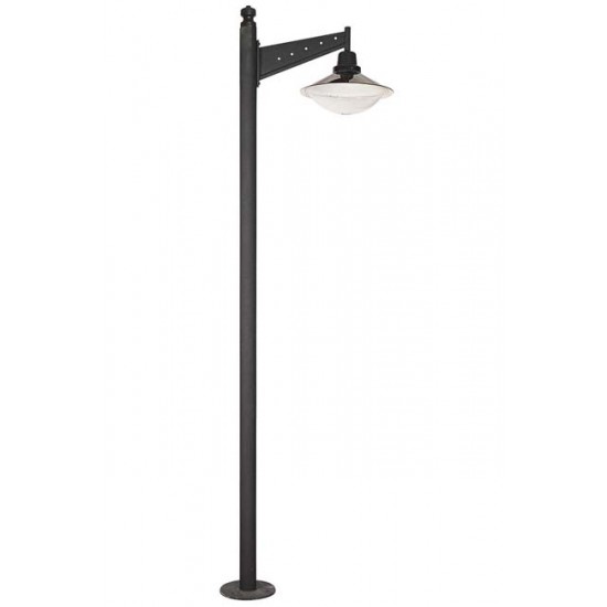 Modi Bahçe Aydınlatma BDR-68091-1BSY-OP Siyah Boyalı Dış Mekan Aydınlatma E27 Aluminyum Çelik Sac Polikarbon Cam 60cm