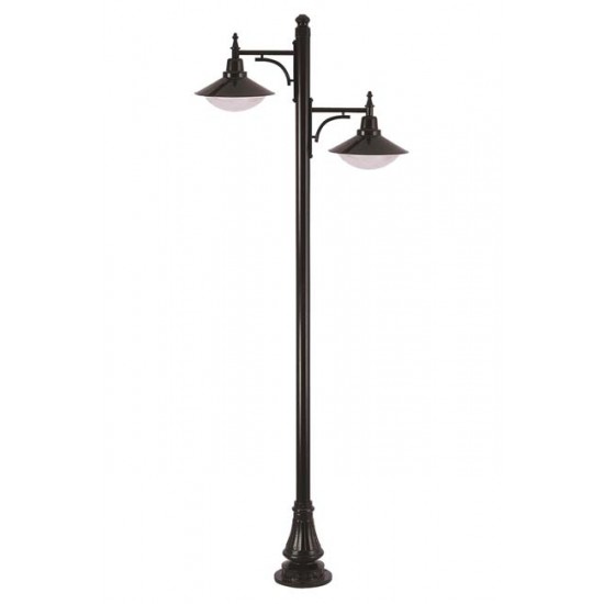 Modi Bahçe Aydınlatma BDR-68091-2BSY-M3-OP Siyah Boyalı Dış Mekan Aydınlatma E27 Aluminyum ABS Polikarbon Cam 110cm