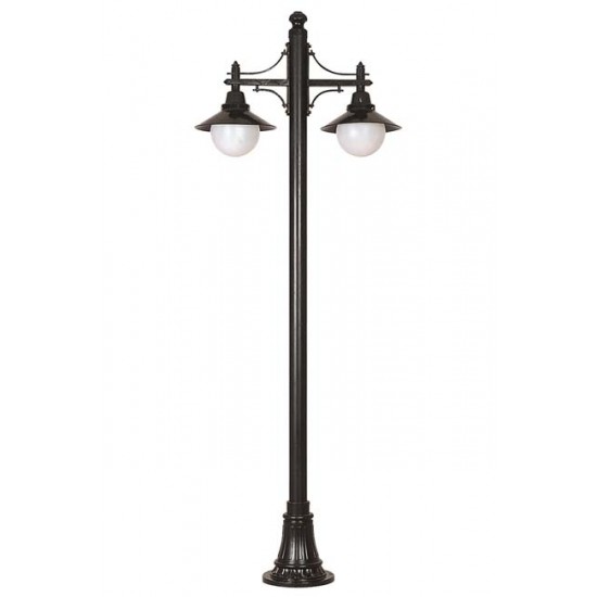 Modi Bahçe Aydınlatma BDR-68092-2BSY-M1-OP Siyah Boyalı Dış Mekan Aydınlatma E27 Aluminyum Döküm Dip Polietilen Cam 90cm