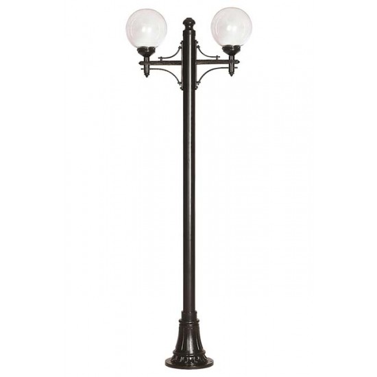 Modi Bahçe Aydınlatma BDR-68094-2BSY-M1-OP Siyah Boyalı Dış Mekan Aydınlatma E27 Aluminyum Döküm Dip Akrilik Cam 80cm