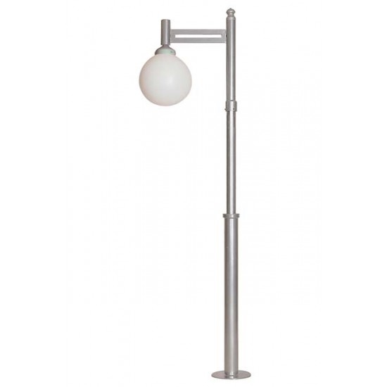 Modi Bahçe Aydınlatma BDR-68095-1GR-M1-OP Gri Boyalı Dış Mekan Aydınlatma E27 Metal Polietilen Cam 55cm