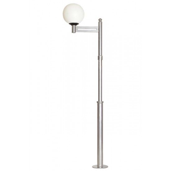 Modi Bahçe Aydınlatma BDR-68095-1GR-M2-OP Gri Boyalı Dış Mekan Aydınlatma E27 Metal Polietilen Cam 55cm
