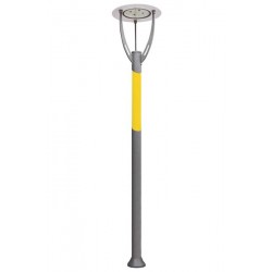 Modi Bahçe Aydınlatma BDR-68100-SA-LED Gri/Sarı Boyalı Dış Mekan Aydınlatma LED Çelik Boru Pleksi 75cm
