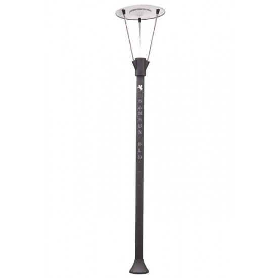 Modi Bahçe Aydınlatma BDR-68108-SY-LED Gri/Siyah Boyalı Dış Mekan Aydınlatma G12 Çelik Boru Polikarbon 75cm